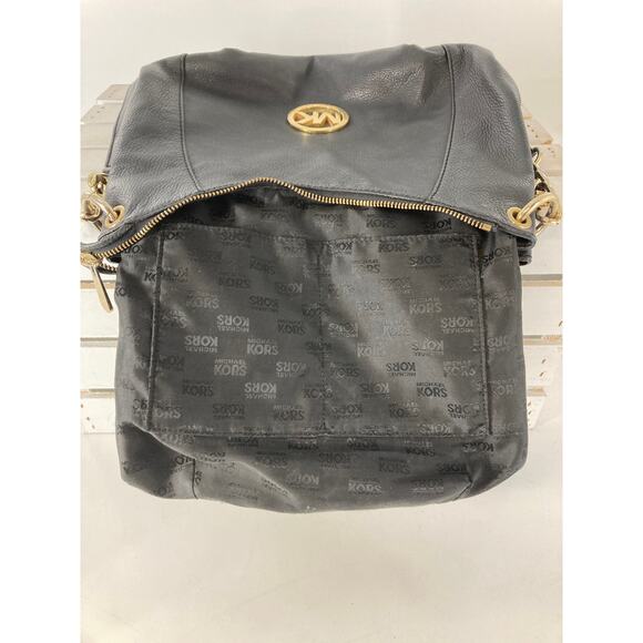 MICHAEL KORS MEDIUM SIZE BLACK PEBBLED LEATHER CROSSBODY BAG - Picture 11 of 16